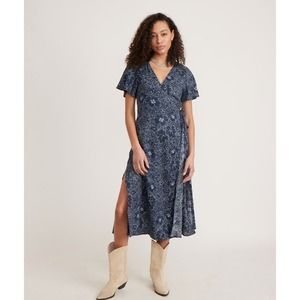 Marine layer Emlyn Midi Dress - Indigo Floral size M